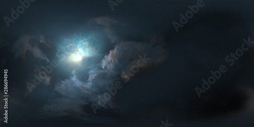 Space nebula, 3D rendering, spherical panorama