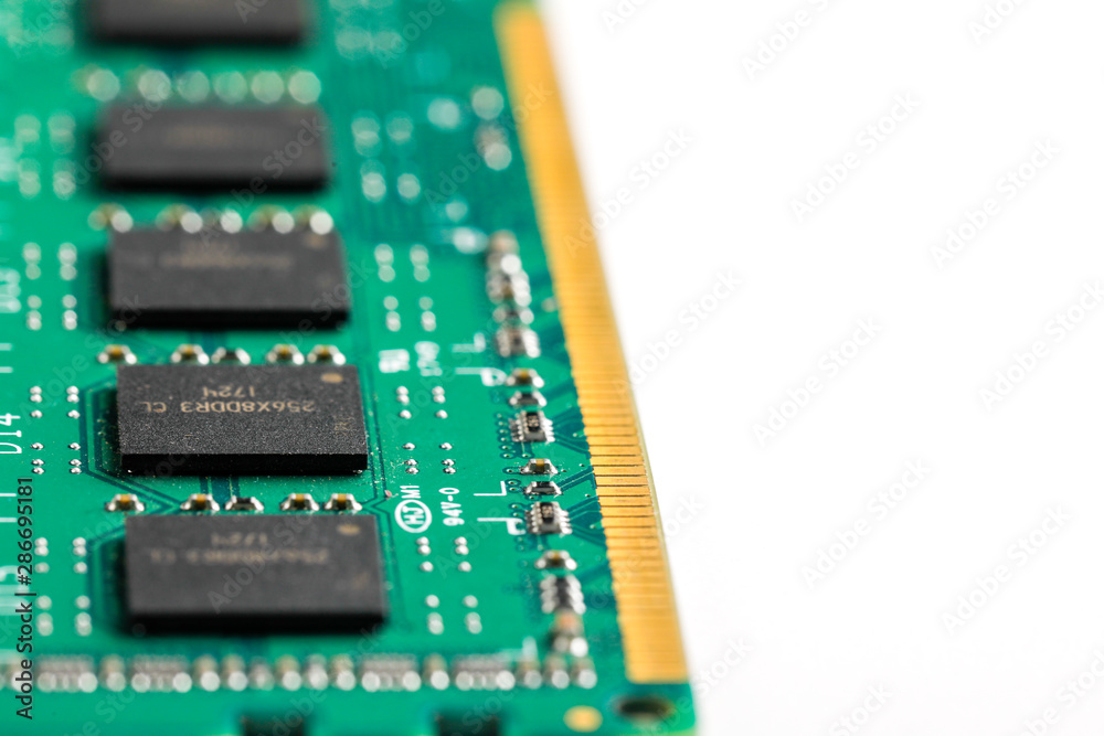 Ddr ram memory isolated on white background Ddr ram memory isolated on white background