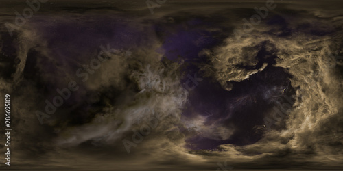 Space nebula, 3D rendering, spherical panorama