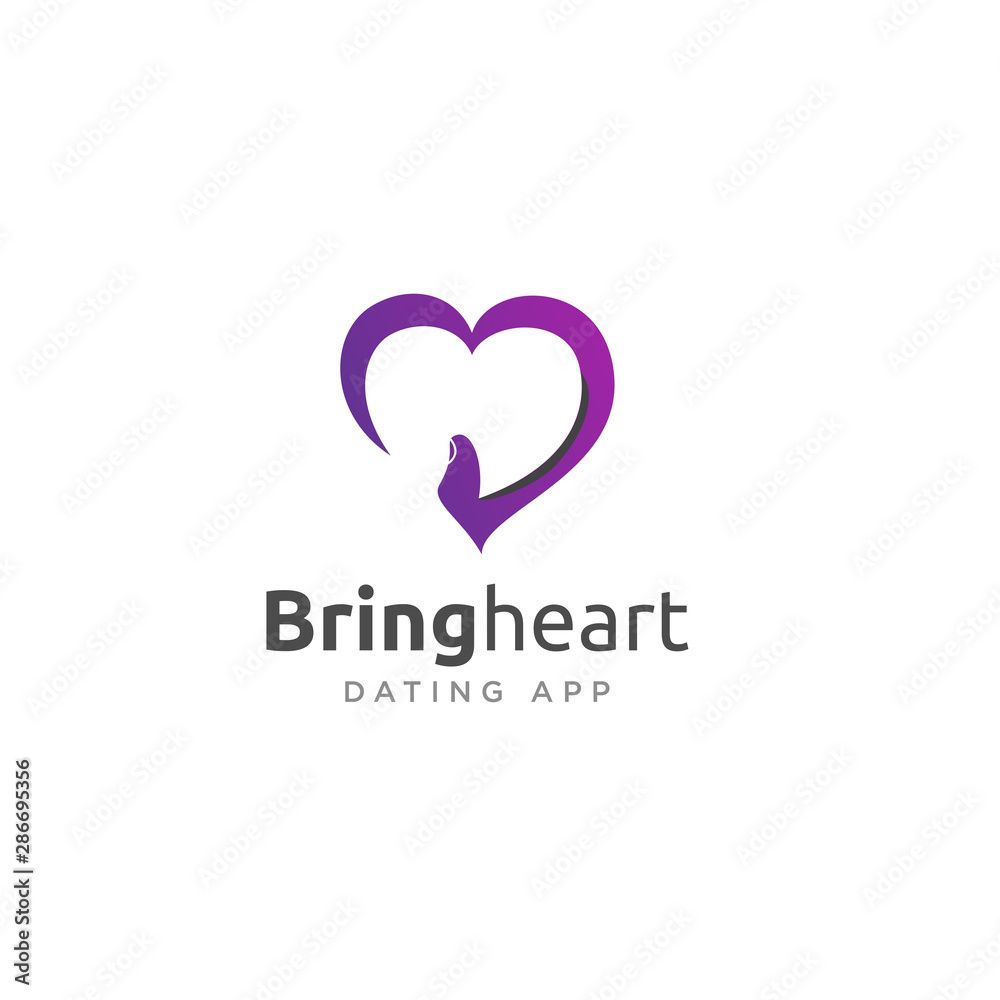 Bring Heart Dating APP Logo - obrazy, fototapety, plakaty 
