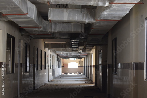 Underconstruction Building Interior HVAC Ducting