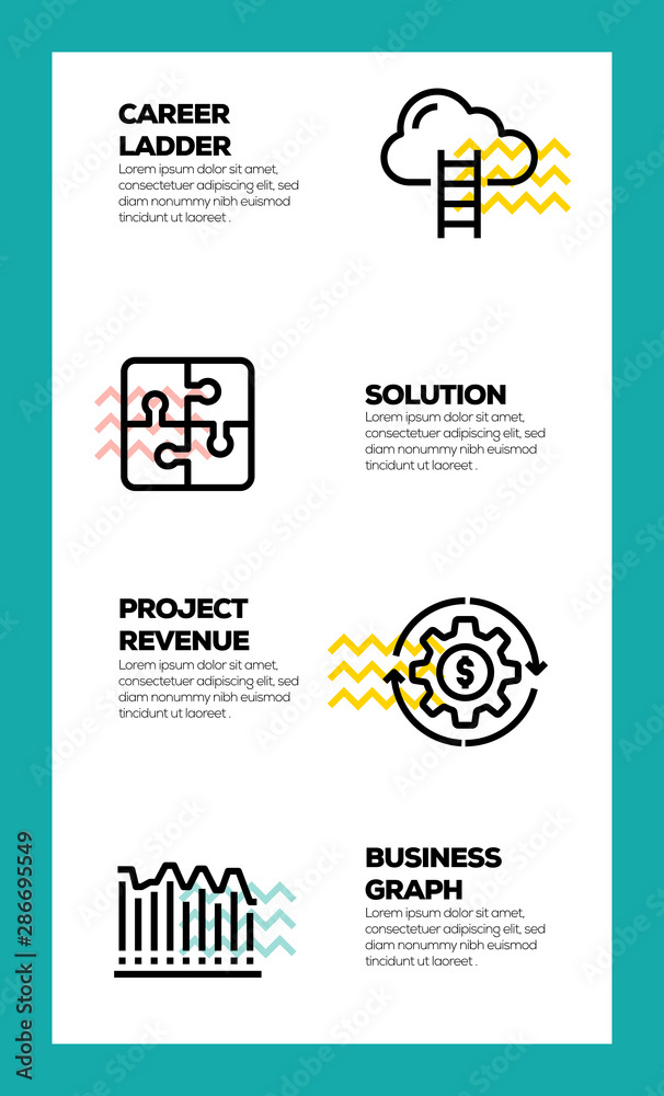 Fototapeta premium BUSINESS MANAGEMENT LINE ICON CONCEPT