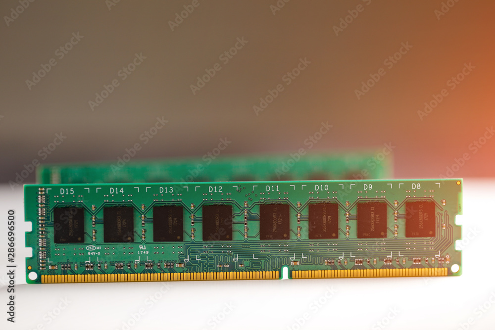 Ddr ram memory isolated on white background Ddr ram memory isolated on white background