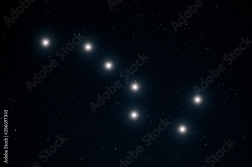 Ursa Major  Constellation  Night starry sky. Night