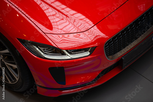 luxury red sports electric car
