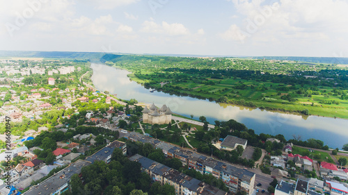 Aerial view of medieval fort in Soroca, Republic of Moldova. photo