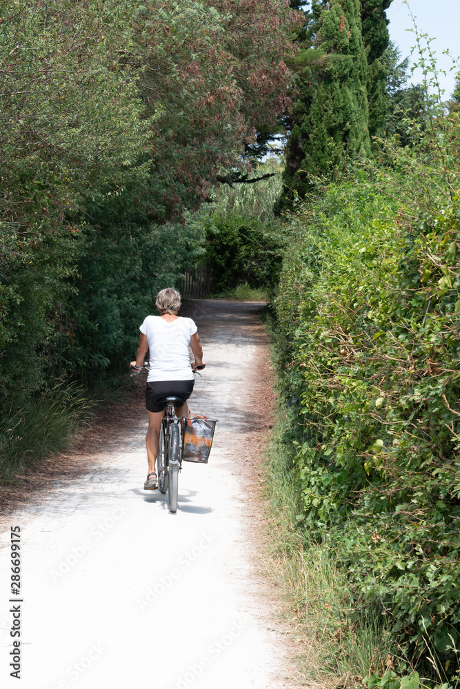 girl bike ride Ile d'Aix Charente Maritime