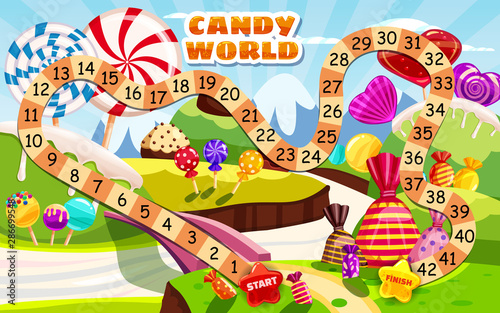 Candy Board Game for children and kids - journey through the sweet Candy World
