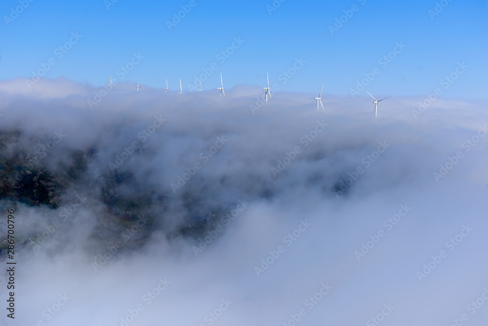 Fototapeta premium aerial image of a sky covered with clouds