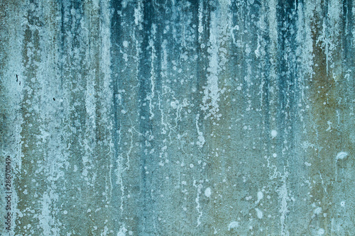 Old blue weathered wall grungy background or texture