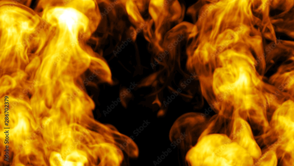 Dynamic Fire Flame Design.  3d illustration.