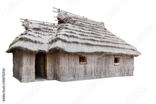 Photography Ancient house isolated on white background.