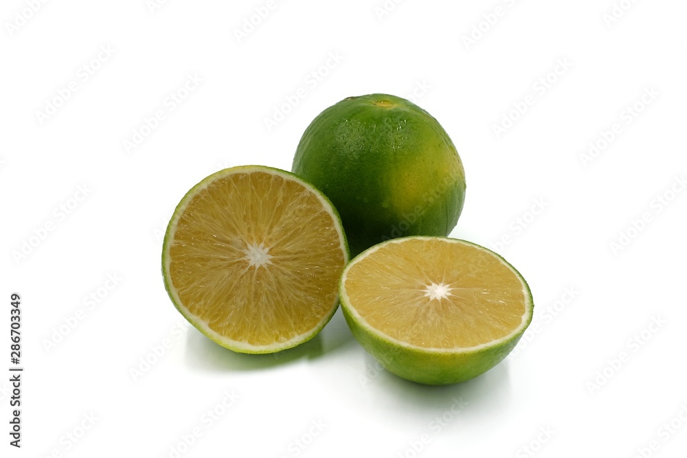 bergamot orange on white background