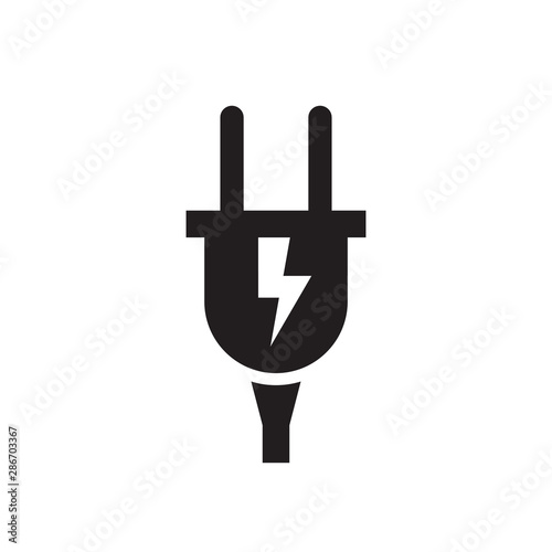 Electric plug black icon design. Vector illustration.