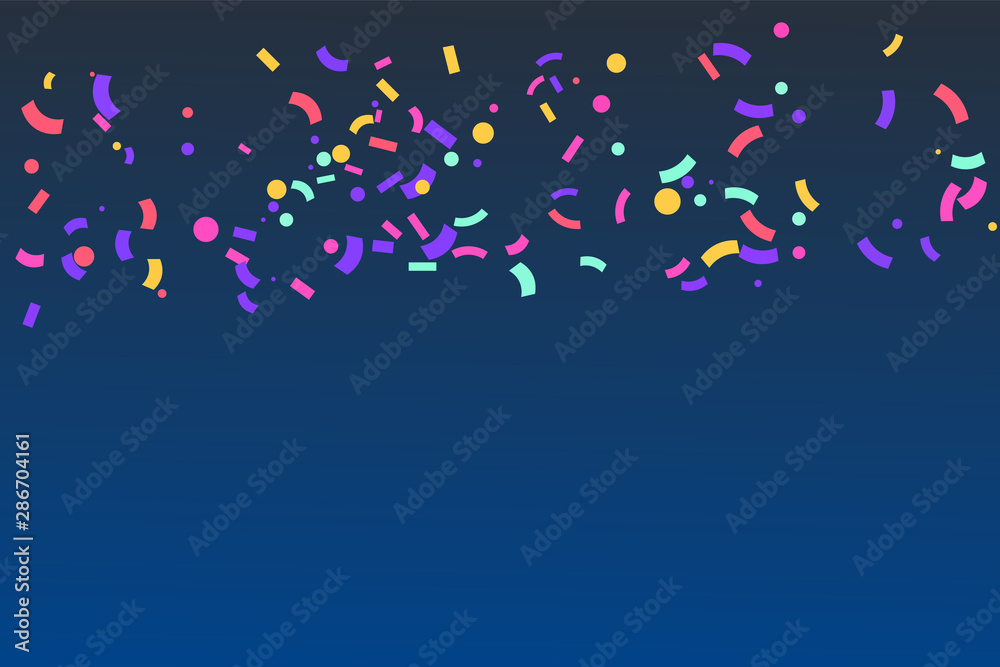 Confetti colorful party background vector.Birthday confetti background design Stock Vector
