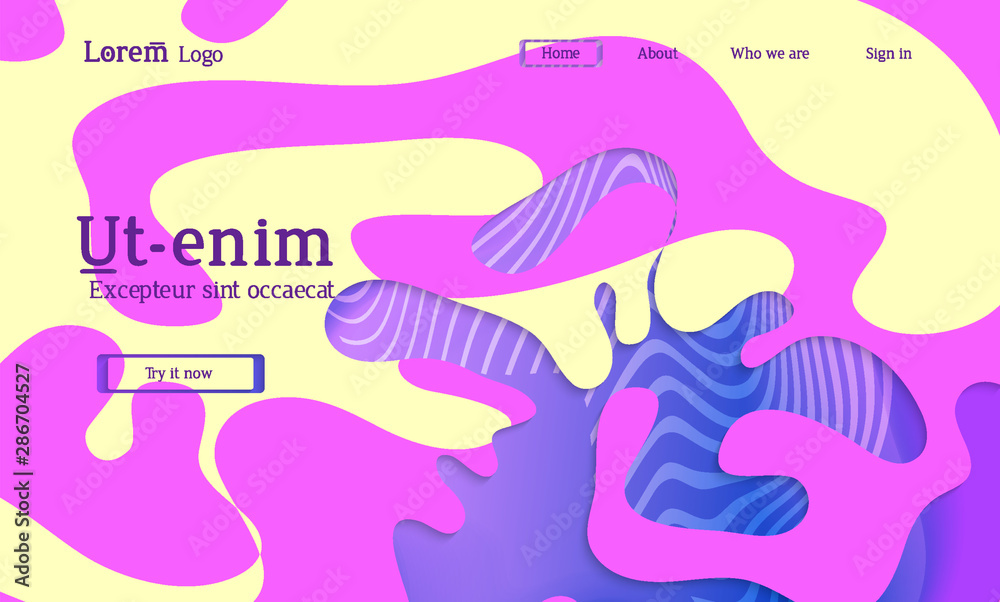 Web template with simple wavy shapes and cut out paper with shadow Web template with simple wavy shapes and cut out paper with shadow