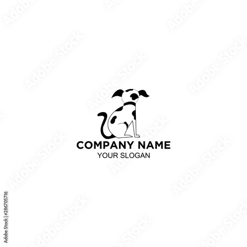 dalmation dog logo design vector