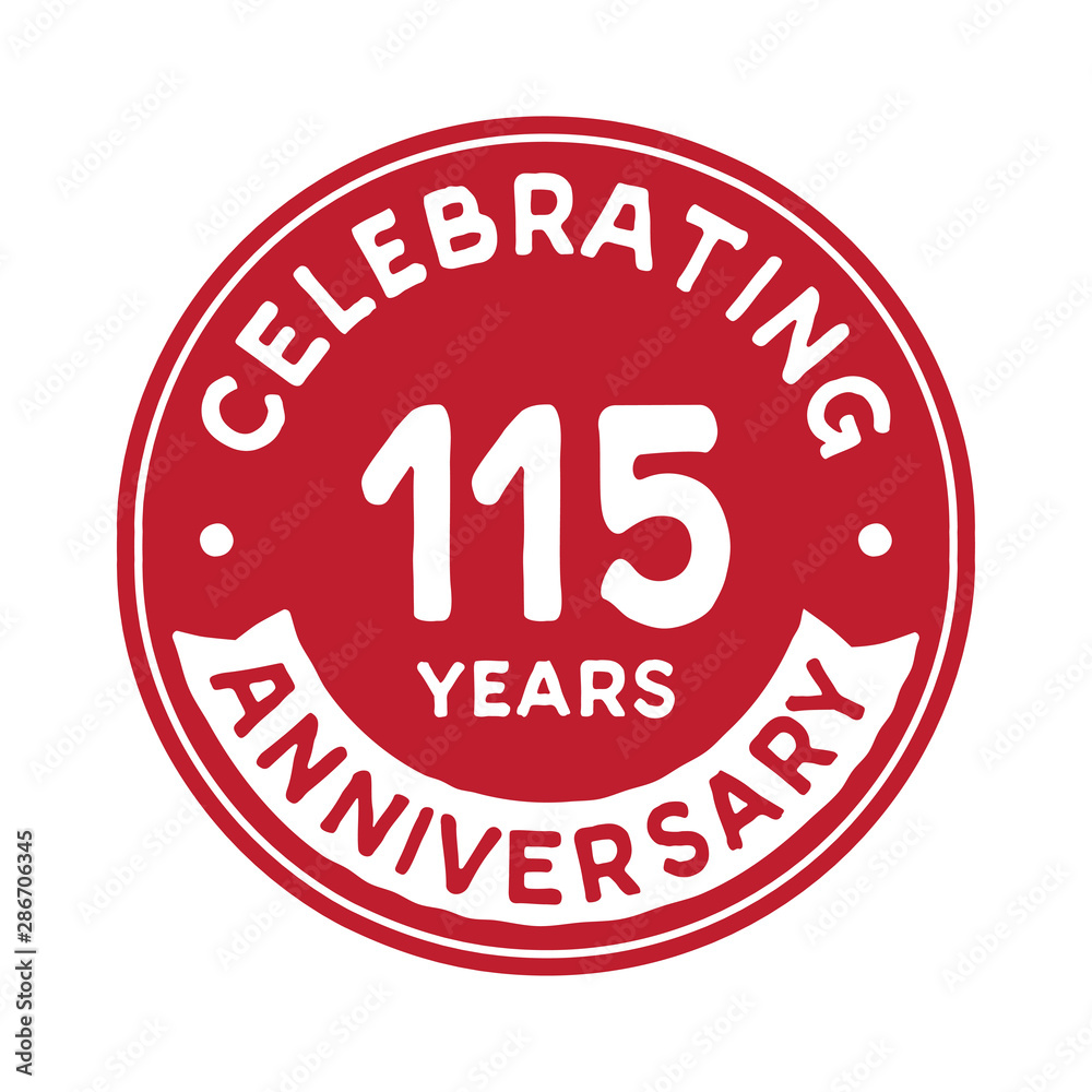 115 years anniversary logo design template. One hundred and fifteen years logtype. Vector and illustration. 115 years anniversary logo design template. One hundred and fifteen years logtype. Vector and illustration.