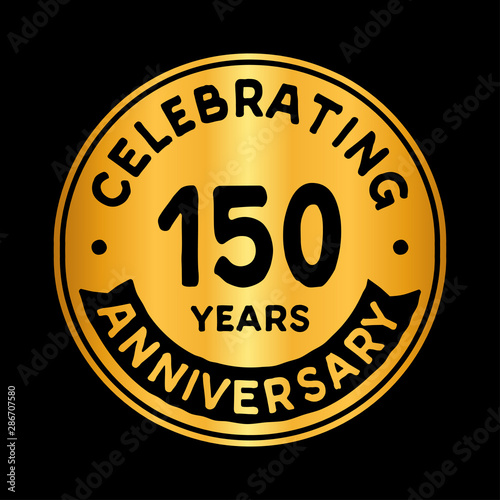 150 years anniversary logo design template. One hundred and fifty years logtype. Vector and illustration.