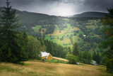 Slopes and the shelters in the area of the village Velka Upa in the Czech Giant Mountains