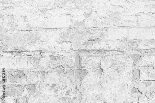white brick wall texture / white abstract background, vintage brick wall building