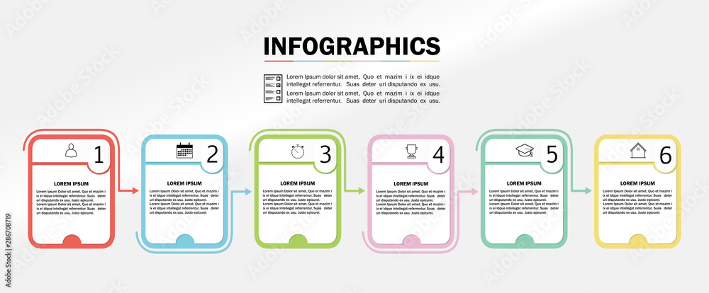 business infographic timeline design template and steps for shopping with icons and 5 steps. Can be used for workflow layouts, diagrams, annual reports, web design.