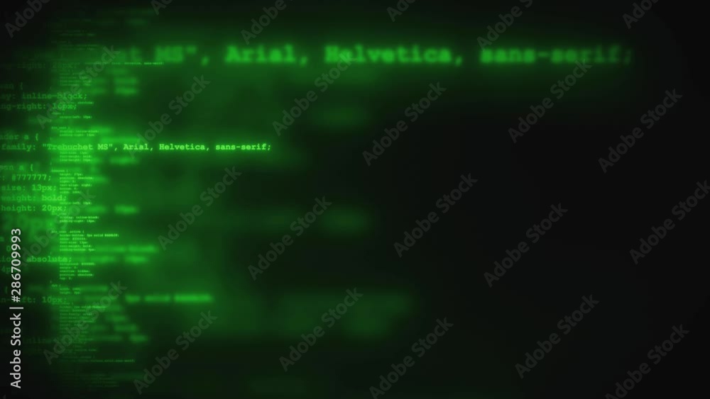 Computer Lines Of Code Scrolling/ 4k animation of an abstract computer ...