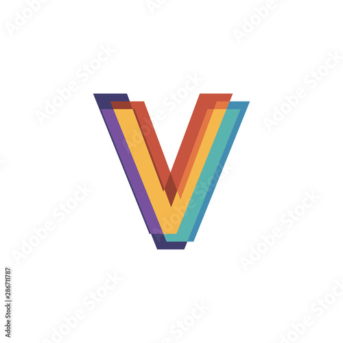 Initials letters V logo design vectors modern colorful