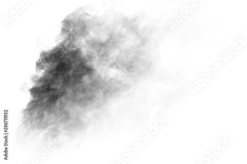 Jet of smoke on a light background. Selective focus. Toned