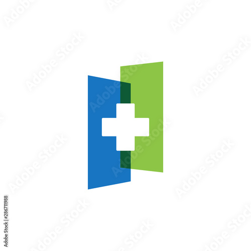 Medical cross graphic design template vector isolated