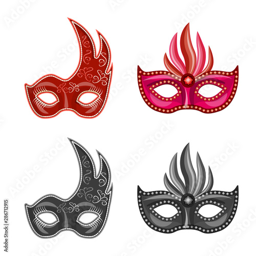 Vector illustration of luxury and celebration logo. Set of luxury and hide stock symbol for web.