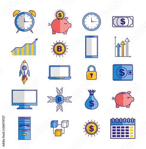 bundle of economy and finances icons