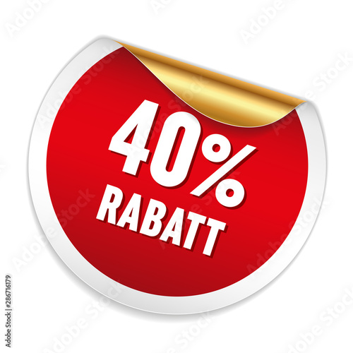 40 Prozent Rabatt Sticker