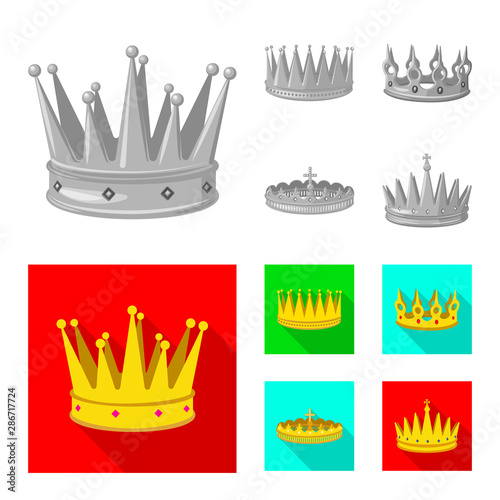 Vector design of medieval and nobility symbol. Set of medieval and monarchy stock symbol for web.