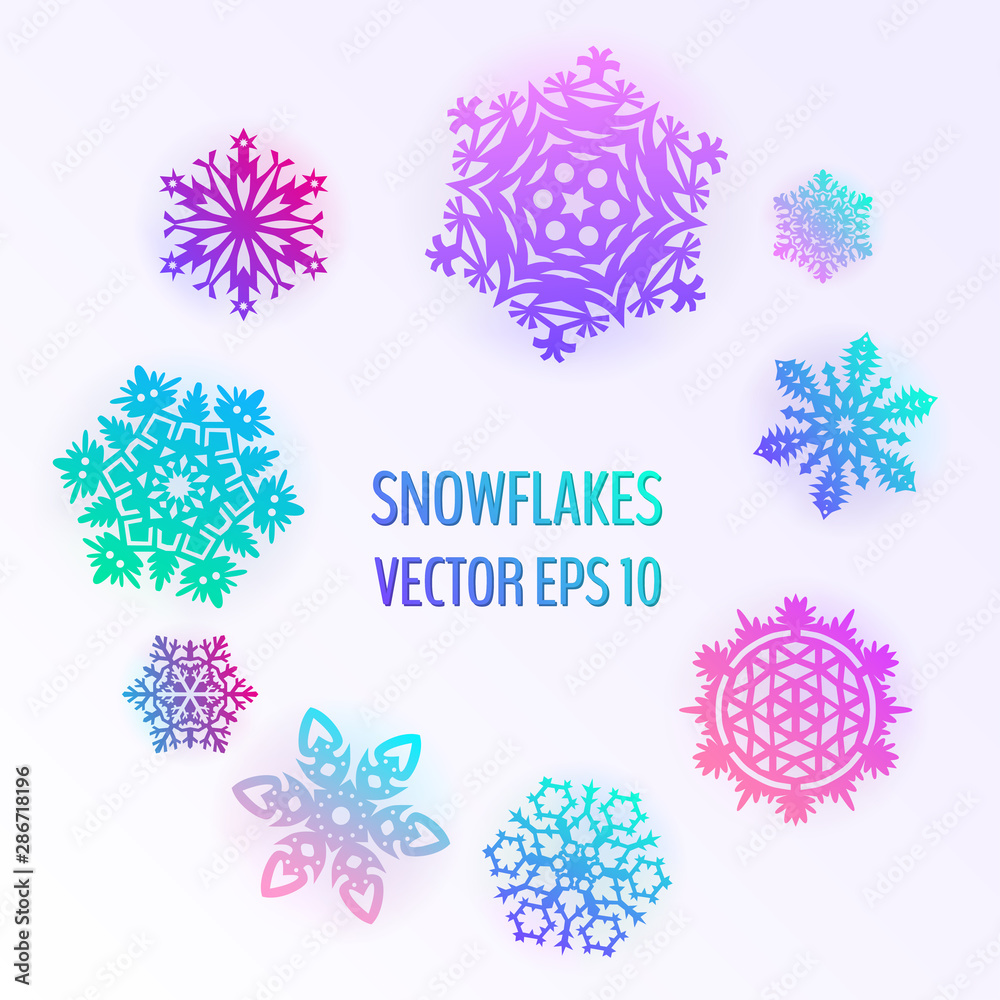 various colorful snowflakes various colorful snowflakes