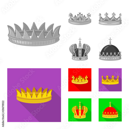 Vector design of medieval and nobility sign. Set of medieval and monarchy stock symbol for web.