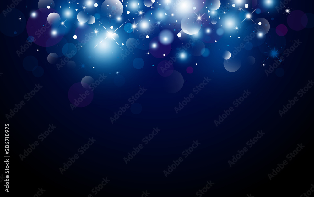 Christmas background design of bokeh and light effect vector illustration