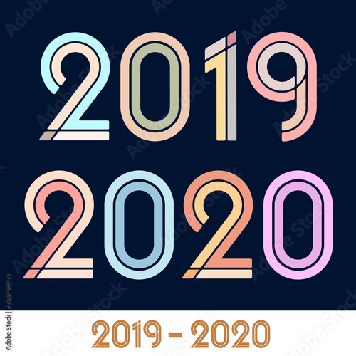 Year 2019 2020 text font cl...
