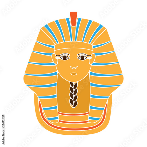 Sphinx icon in colour style isolated on white background. Ancient Egypt symbol stock vector illustration.