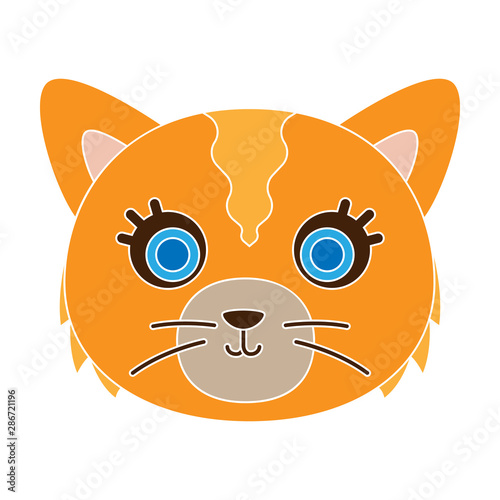 Cat muzzle icon in colour style isolated on white background. Animal muzzle symbol stock vector illustration.