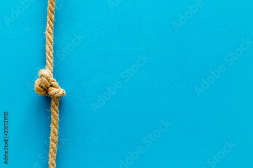 isolated rope mockup on blue background top view