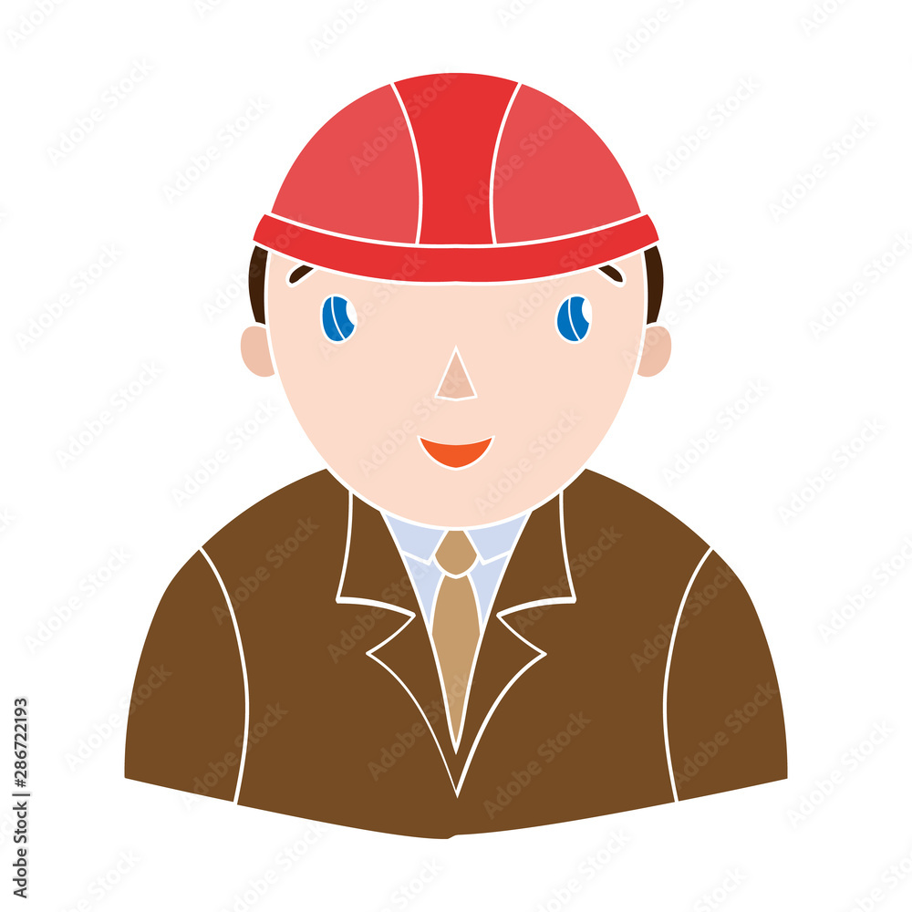 Architect icon in colour style isolated on white background. Architect symbol stock vector illustration. Architect icon in colour style isolated on white background. Architect symbol stock vector illustration.