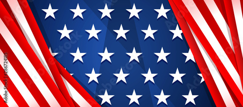 United States of America flag abstract concept with red and blue and white colors background for patriotic holidays or election