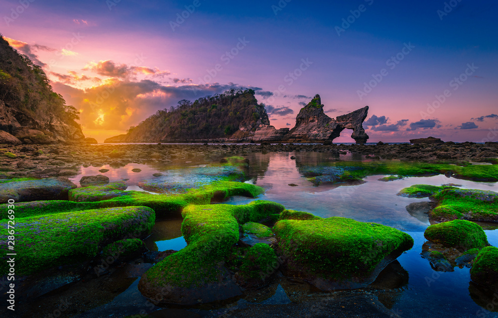 Sunrise at Atuh beach Nusapenida island,Indonesia