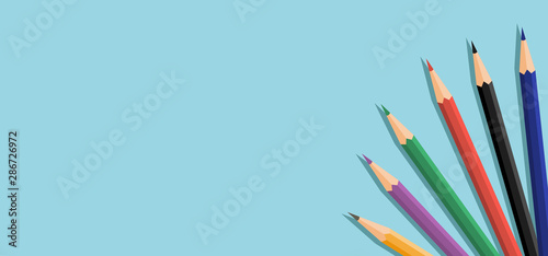 Background for school of colored pencils