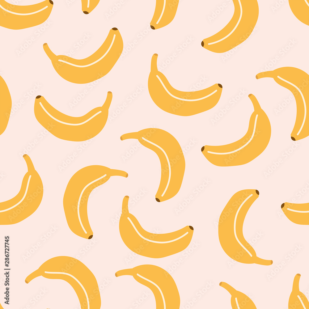 Pink seamless pattern with bananas Pink seamless pattern with bananas