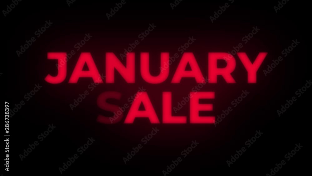 January Sale Text Blinking Flickering Neon Red Sign Loop Background. Sale, Discounts, Deals, Special Offers. Green Screen and Alpha Matte January Sale Text Blinking Flickering Neon Red Sign Loop Background. Sale, Discounts, Deals, Special Offers. Green Screen and Alpha Matte