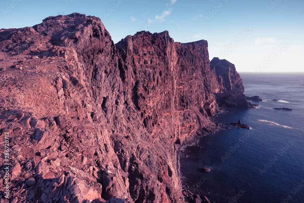 rocky shore of Madeira Island