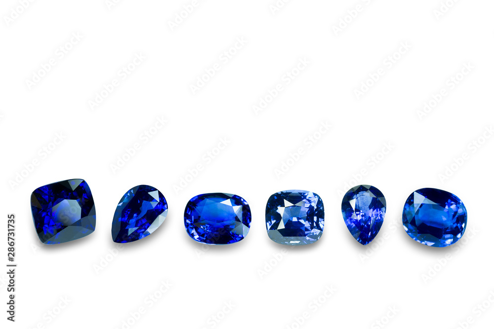 Blue sapphire isolated on white background Blue sapphire isolated on white background