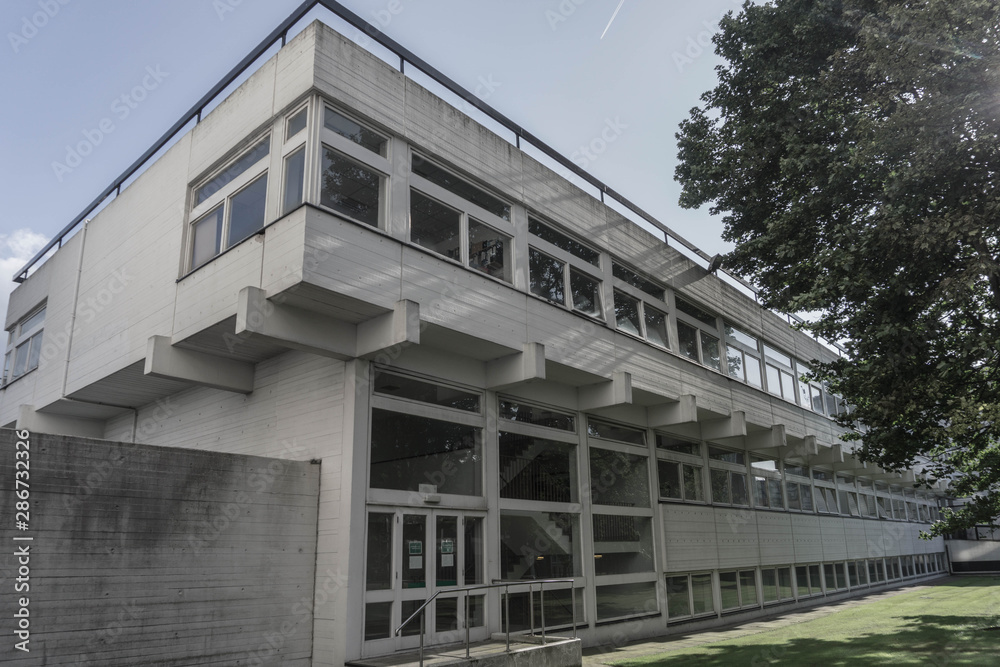 Modernist architecture from the 1960's in Manchester on the University campus Modernist architecture from the 1960's in Manchester on the University campus